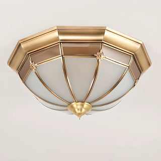 ZOWALA - Bedroom Octagonal Drum Gold Flush Mount Ceiling Light Image - 15