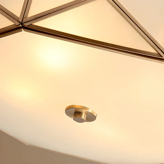ZOWALA - Bedroom Octagonal Drum Gold Flush Mount Ceiling Light Image - 19