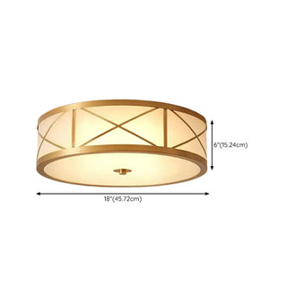 ZOWALA - Bedroom Octagonal Drum Gold Flush Mount Ceiling Light Image - 21