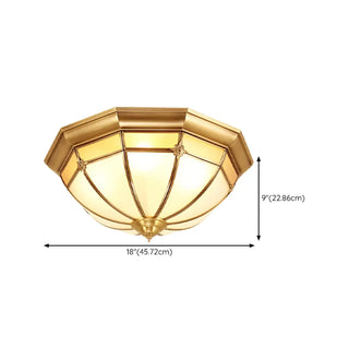 ZOWALA - Bedroom Octagonal Drum Gold Flush Mount Ceiling Light Image - 23