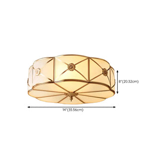 ZOWALA - Bedroom Octagonal Drum Gold Flush Mount Ceiling Light Image - 26