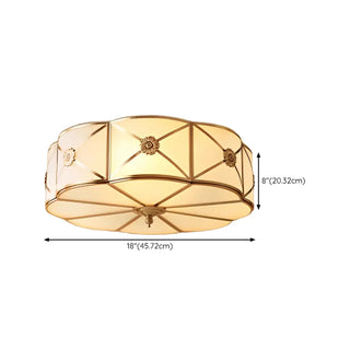 ZOWALA - Bedroom Octagonal Drum Gold Flush Mount Ceiling Light Image - 27