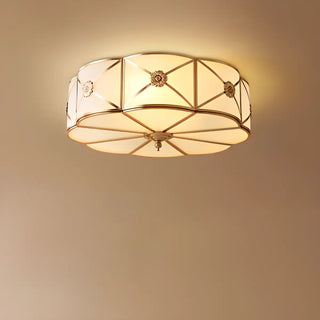 ZOWALA - Bedroom Octagonal Drum Gold Flush Mount Ceiling Light Image - 6