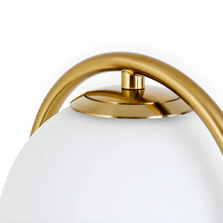 Modern Gold Oval Metal Frame White Globe Table Lamp Zawala Image - 11