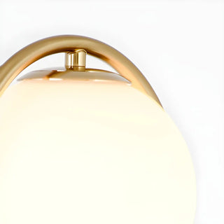 Modern Gold Oval Metal Frame White Globe Table Lamp Zawala Image - 12