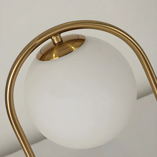 Modern Gold Oval Metal Frame White Globe Table Lamp Zawala Image - 13