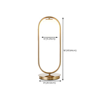 Modern Gold Oval Metal Frame White Globe Table Lamp Zawala #size