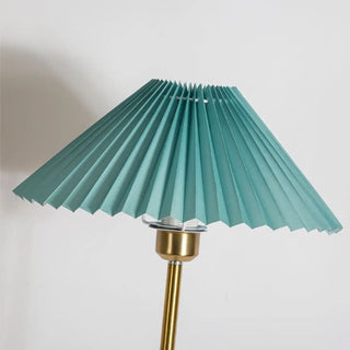 ZOWALA - Gold Pleated Fabric Bedside Floor Lamp Image - 8