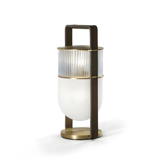 ZOWALA - Gold Portable Glass Lantern Table Lamp Image - 3