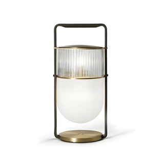 ZOWALA - Gold Portable Glass Lantern Table Lamp Image - 4