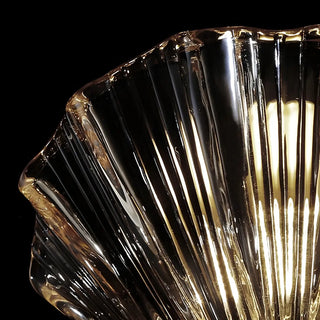 ZOWALA - Gold Ribbed Glass Shell Wall Sconce Image - 12
