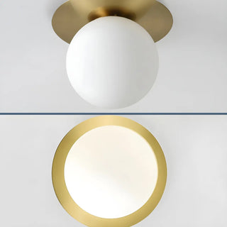 ZOWALA - Gold Ripple Glass Globe Semi-Flush Mount Light Image - 14