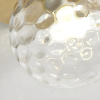 ZOWALA - Gold Ripple Glass Globe Semi-Flush Mount Light Image - 18