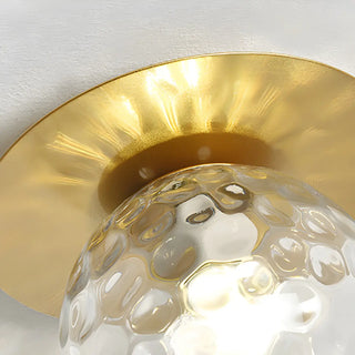 ZOWALA - Gold Ripple Glass Globe Semi-Flush Mount Light Image - 19