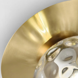 ZOWALA - Gold Ripple Glass Globe Semi-Flush Mount Light Image - 22