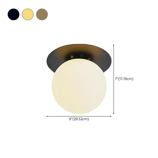 ZOWALA - Gold Ripple Glass Globe Semi-Flush Mount Light Image - 24