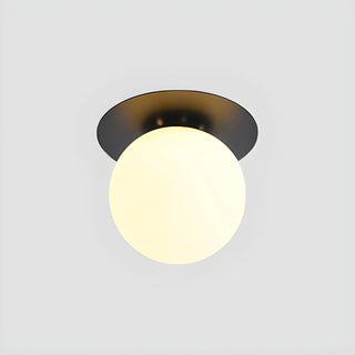 ZOWALA - Gold Ripple Glass Globe Semi-Flush Mount Light Image - 3