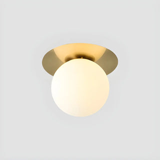 ZOWALA - Gold Ripple Glass Globe Semi-Flush Mount Light Image - 5