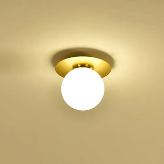ZOWALA - Gold Ripple Glass Globe Semi-Flush Mount Light Image - 7