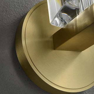 Gold Base Modern Clear Crystal Cylinder Vanity Light Zawala Image - 8