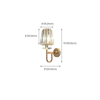 Stylish Clear Crystal Cylinder Gold Metal Wall Sconce Zawala Image - 19