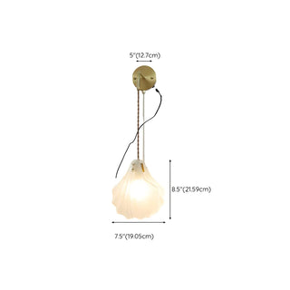 Coastal Shell Gold Frosted Glass Bedroom Gold Wall Sconce Zawala Image - 12