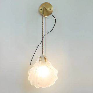 Coastal Shell Gold Frosted Glass Bedroom Gold Wall Sconce Zawala Image - 9