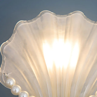 Coastal Shell Pearl Frosted Glass Gold Wall Sconce Zawala Image - 10