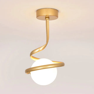 ZOWALA - Black Spiral Sphere Semi-Flush Mount Hallway Light Image - 11