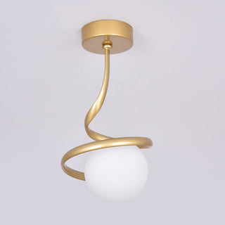 ZOWALA - Black Spiral Sphere Semi-Flush Mount Hallway Light Image - 12