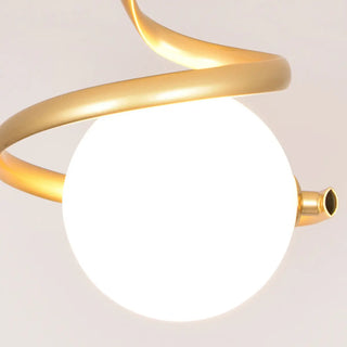 ZOWALA - Black Spiral Sphere Semi-Flush Mount Hallway Light Image - 13