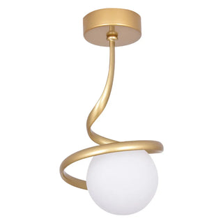 ZOWALA - Black Spiral Sphere Semi-Flush Mount Hallway Light Image - 7