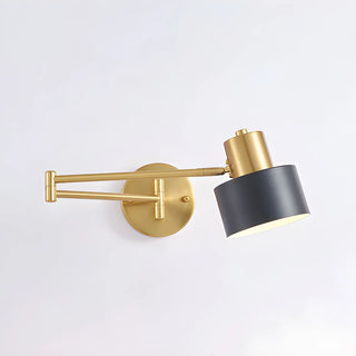 ZOWALA - Contemporary Swing Arm Dome Metal Bedroom Gold Wall Light Image - 10