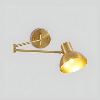 ZOWALA - Contemporary Swing Arm Dome Metal Bedroom Gold Wall Light Image - 14