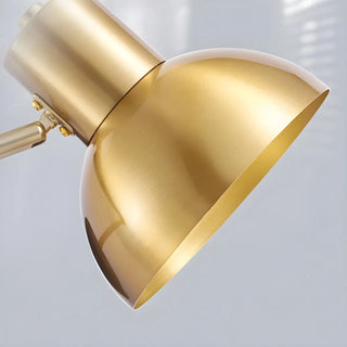 ZOWALA - Contemporary Swing Arm Dome Metal Bedroom Gold Wall Light Image - 15