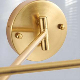 ZOWALA - Contemporary Swing Arm Dome Metal Bedroom Gold Wall Light Image - 17