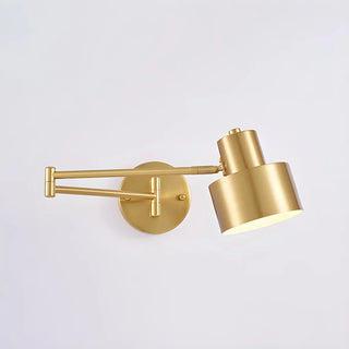 ZOWALA - Contemporary Swing Arm Dome Metal Bedroom Gold Wall Light Image - 5