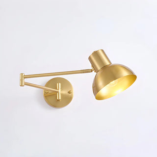 ZOWALA - Contemporary Swing Arm Dome Metal Bedroom Gold Wall Light Image - 6