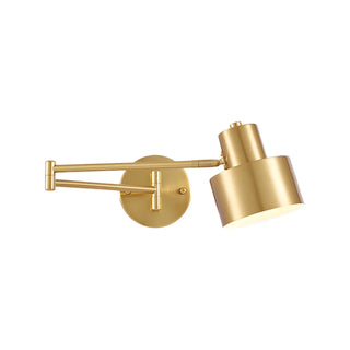 ZOWALA - Contemporary Swing Arm Dome Metal Bedroom Gold Wall Light Image - 8
