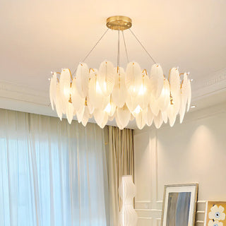 ZOWALA - Gold Translucent Glass Slice Drum Ceiling Light