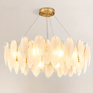 ZOWALA - Gold Translucent Glass Slice Drum Ceiling Light