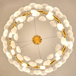 ZOWALA - Gold Translucent Glass Slice Drum Ceiling Light