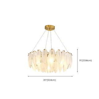ZOWALA - Gold Translucent Glass Slice Drum Ceiling Light