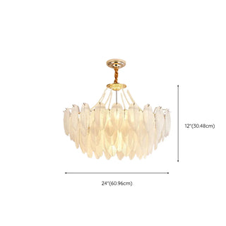 ZOWALA - Gold Translucent Glass Slice Drum Ceiling Light