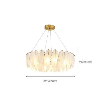 ZOWALA - Gold Translucent Glass Slice Drum Ceiling Light