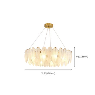 ZOWALA - Gold Translucent Glass Slice Drum Ceiling Light