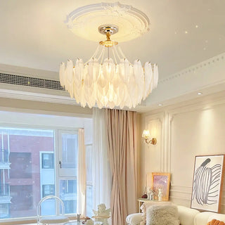 ZOWALA - Gold Translucent Glass Slice Drum Ceiling Light