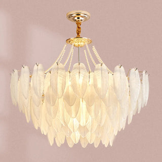 ZOWALA - Gold Translucent Glass Slice Drum Ceiling Light