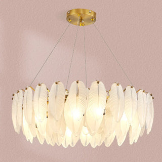 ZOWALA - Gold Translucent Glass Slice Drum Ceiling Light