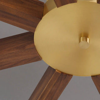 ZOWALA - Gold Walnut Glass Cylinder Semi-Flush Mount Light Image - 4